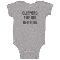 Clifford The Big Red Dog Tv Show Popular Distressed Look Baby One Piec Clifford The Big Red Dog Tv Show Popular Distressed Look Baby One Piec