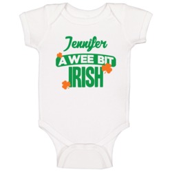 Jennifer A Wee Bit Irish Funny St Patricks Day Name Baby One Piece Jennifer A Wee Bit Irish Funny St Patricks Day Name Baby One Piece