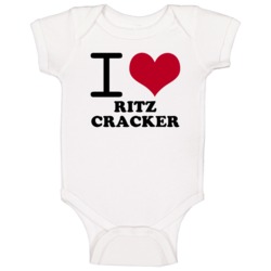 I Love Ritz Cracker Classic Heart Food Lover Baby One Piece I Love Ritz Cracker Classic Heart Food Lover Baby One Piece