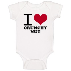 I Love Crunchy Nut Classic Heart Food Lover Baby One Piece I Love Crunchy Nut Classic Heart Food Lover Baby One Piece