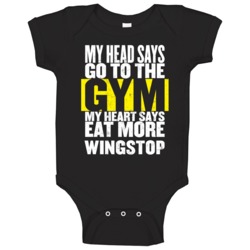 My Heart Says Eat More Wingstop Funny Food Gym Baby One Piece My Heart Says Eat More Wingstop Funny Food Gym Baby One Piece