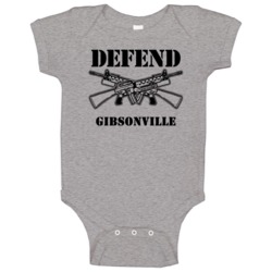 Gibsonville North Carolina Defend 2nd Amendment Baby One Piece Gibsonville North Carolina Defend 2nd Amendment Baby One Piece