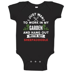 Garden And Hang With My Sheepadoodle Animal Lover Baby One Piece Garden And Hang With My Sheepadoodle Animal Lover Baby One Piece