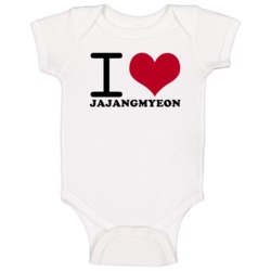 I Love Jajangmyeon Classic Heart Food Lover Baby One Piece