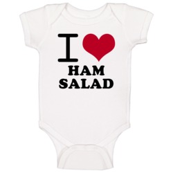 I Love Ham Salad Classic Heart Food Lover Baby One Piece