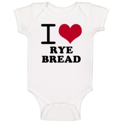 I Love Rye Bread Classic Heart Food Lover Baby One Piece I Love Rye Bread Classic Heart Food Lover Baby One Piece