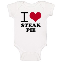 I Love Steak Pie Classic Heart Food Lover Baby One Piece I Love Steak Pie Classic Heart Food Lover Baby One Piece