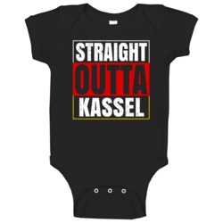 Straight Outta Kassel German City Germany Grunge Parody Baby One Piece