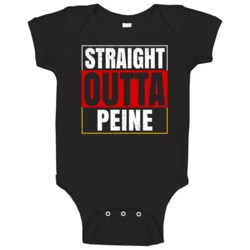 Straight Outta Peine German City Germany Grunge Parody Baby One Piece