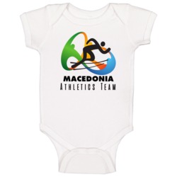 Macedonia Athletics Team Rio 2016 Olympic Event Logo Baby One Piece Macedonia Athletics Team Rio 2016 Olympic Event Logo Baby One Piece