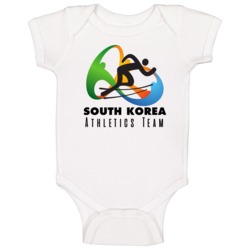 South Korea Athletics Team Rio 2016 Olympic Event Logo Baby One Piece South Korea Athletics Team Rio 2016 Olympic Event Logo Baby One Piece