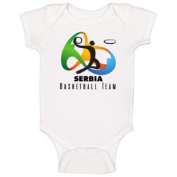 Serbia Basketball Team Rio 2016 Olympic Event Logo Baby One Piece Serbia Basketball Team Rio 2016 Olympic Event Logo Baby One Piece