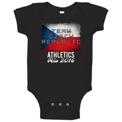 Czech Republic Athletics Rio 2016 Olympic Team Flag Baby One Piece Czech Republic Athletics Rio 2016 Olympic Team Flag Baby One Piece