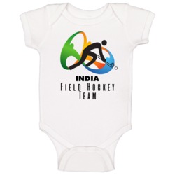 India Field Hockey Team Rio 2016 Olympic Event Logo Baby One Piece India Field Hockey Team Rio 2016 Olympic Event Logo Baby One Piece