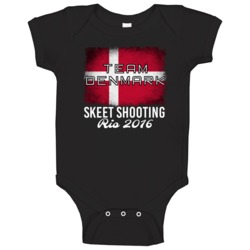 Denmark Skeet Shooting Rio 2016 Olympic Team Flag Baby One Piece Denmark Skeet Shooting Rio 2016 Olympic Team Flag Baby One Piece
