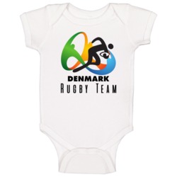 Denmark Rugby Team Rio 2016 Olympic Event Logo Baby One Piece Denmark Rugby Team Rio 2016 Olympic Event Logo Baby One Piece