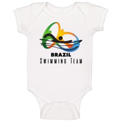 Brazil Swimming Team Rio 2016 Olympic Event Logo Baby One Piece Brazil Swimming Team Rio 2016 Olympic Event Logo Baby One Piece