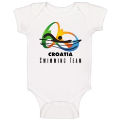 Croatia Swimming Team Rio 2016 Olympic Event Logo Baby One Piece