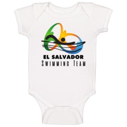 El Salvador Swimming Team Rio 2016 Olympic Event Logo Baby One Piece