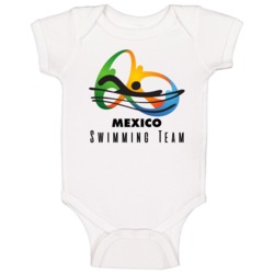 Mexico Swimming Team Rio 2016 Olympic Event Logo Baby One Piece