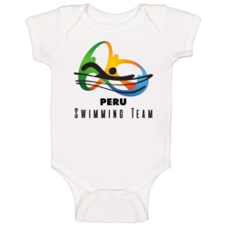 Peru Swimming Team Rio 2016 Olympic Event Logo Baby One Piece