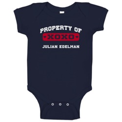 Julian Edelman Property Of Football Sports New England Baby One Piece Julian Edelman Property Of Football Sports New England Baby One Piece