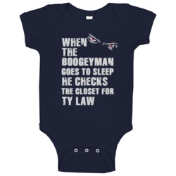 Ty Law Boogeyman Football Sports New England Baby One Piece