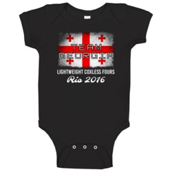 Georgia Lightweight Coxless Fours Rio 2016 Olympic Team Flag Baby One 