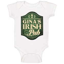 Gina Irish Pub St Patricks Day Beer Party Custom Name Baby One Piece Gina Irish Pub St Patricks Day Beer Party Custom Name Baby One Piece