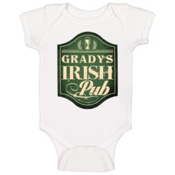 Grady Irish Pub St Patricks Day Beer Party Custom Name Baby One Piece Grady Irish Pub St Patricks Day Beer Party Custom Name Baby One Piece