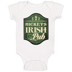 Hickey Irish Pub St Patricks Day Beer Party Custom Name Baby One Piece Hickey Irish Pub St Patricks Day Beer Party Custom Name Baby One Piece