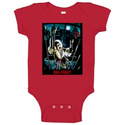 Hell Night Classic 80s Horror Movie Poster Baby One Piece Hell Night Classic 80s Horror Movie Poster Baby One Piece
