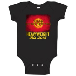 Kyrgyzstan Heavyweight Rio 2016 Olympic Team Flag Baby One Piece Kyrgyzstan Heavyweight Rio 2016 Olympic Team Flag Baby One Piece
