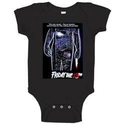 Friday The 13th Classic 80s Horror Movie Poster Baby One Piece Friday The 13th Classic 80s Horror Movie Poster Baby One Piece
