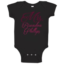 Mrs Brandon Phillips Cincinnati Baseball Player Funny Baby One Piece Mrs Brandon Phillips Cincinnati Baseball Player Funny Baby One Piece