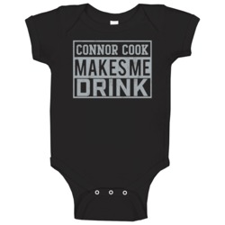 Connor Cook Makes Me Drink Funny Football Oakland Fan Baby One Piece Connor Cook Makes Me Drink Funny Football Oakland Fan Baby One Piece