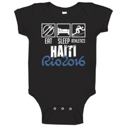 Eat Sleep Athletics Haiti Rio 2016 Summer Olympic Team Baby One Piece Eat Sleep Athletics Haiti Rio 2016 Summer Olympic Team Baby One Piece