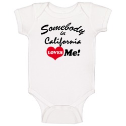 California Michigan Somebody Loves Me Baby One Piece California Michigan Somebody Loves Me Baby One Piece