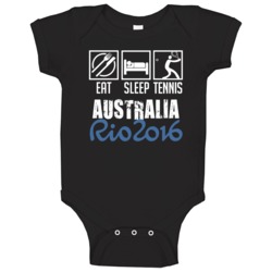 Eat Sleep Tennis Australia Rio 2016 Summer Olympic Team Baby One Piece Eat Sleep Tennis Australia Rio 2016 Summer Olympic Team Baby One Piece