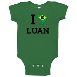 I Love Luan Brazil Football Olympics Baby One Piece I Love Luan Brazil Football Olympics Baby One Piece