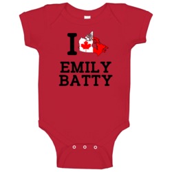 I Love Emily Batty Canada Cycling Olympics Baby One Piece I Love Emily Batty Canada Cycling Olympics Baby One Piece