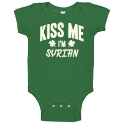 Kiss Me I'm Syrian Proud Patriotic Nationality Baby One Piece Kiss Me I'm Syrian Proud Patriotic Nationality Baby One Piece