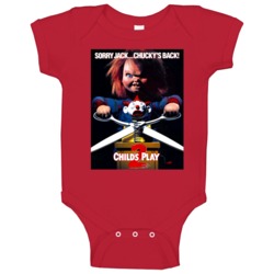Childs Play 2 Classic Chucky Doll Horror Movie Poster Baby One Piece Childs Play 2 Classic Chucky Doll Horror Movie Poster Baby One Piece