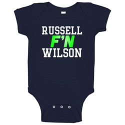 Russell F'n Wilson Seattle Football Funny Player Baby One Piece Russell F'n Wilson Seattle Football Funny Player Baby One Piece