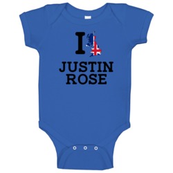 I Love Justin Rose Great Britain Golf Olympics Baby One Piece I Love Justin Rose Great Britain Golf Olympics Baby One Piece