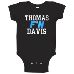 Thomas F'n Davis Carolina Football Funny Player Baby One Piece Thomas F'n Davis Carolina Football Funny Player Baby One Piece