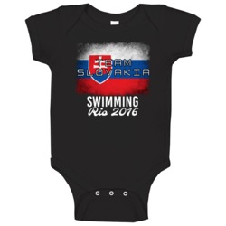 Slovakia Swimming Rio 2016 Olympic Team Flag Baby One Piece Slovakia Swimming Rio 2016 Olympic Team Flag Baby One Piece