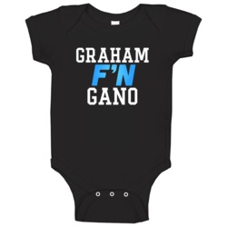 Graham F'n Gano Carolina Football Funny Player Baby One Piece Graham F'n Gano Carolina Football Funny Player Baby One Piece