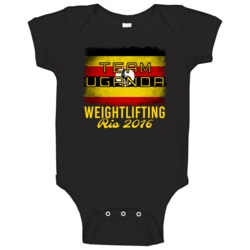 Uganda Weightlifting Rio 2016 Olympic Team Flag Baby One Piece Uganda Weightlifting Rio 2016 Olympic Team Flag Baby One Piece