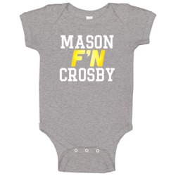 Mason F'n Crosby Green Bay Football Funny Player Baby One Piece Mason F'n Crosby Green Bay Football Funny Player Baby One Piece
